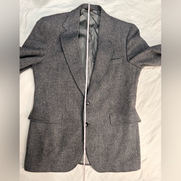 44L Adams Row USA Mens Vintage 2 Button Pure Wool Tweed Blazer Sport Coat Jacket - Picture 14 of 14